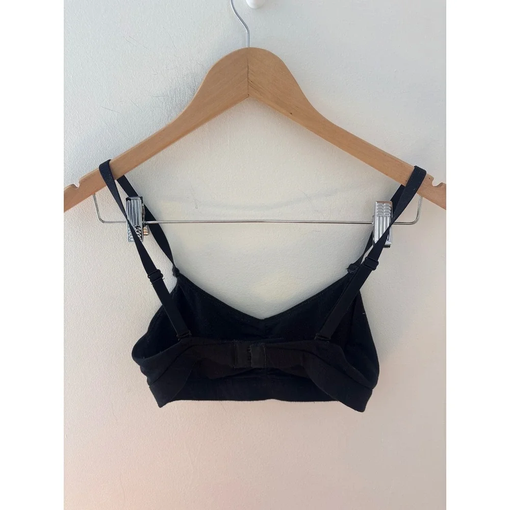 Quince Black Micromodal Bralette‎ Small Adjustable Straps Wireless